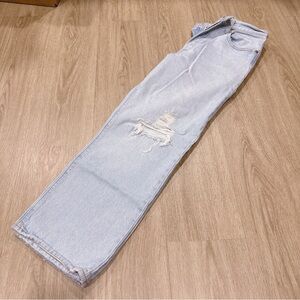 Levi's Blue Straight Distressed Jeans